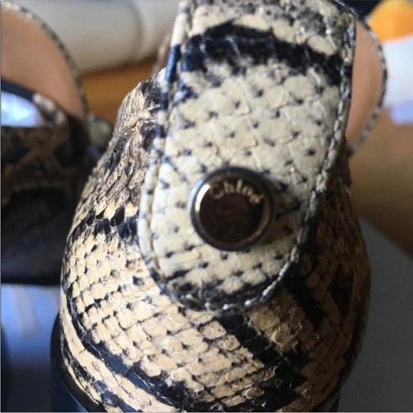 Chloé Adelie Python Loafers in Wheat Yellow 36 - Picture 6 of 11